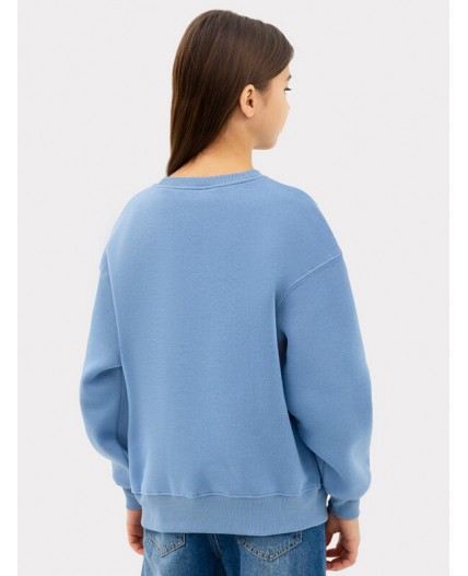 Джемпер св.синий +печать