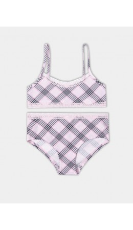 Комплект клетка черно -розовая