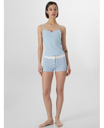 Комплект серо -голубой +бантики на голубом