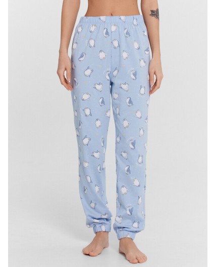 Комплект голубой +пингвины на голубом