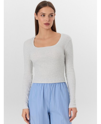 Комплект серый меланж 4306-А +белые полосы на т.голубом