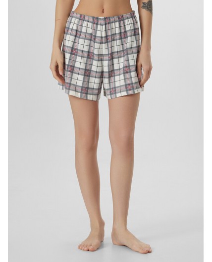 Пижама молочный +клетка на молочном