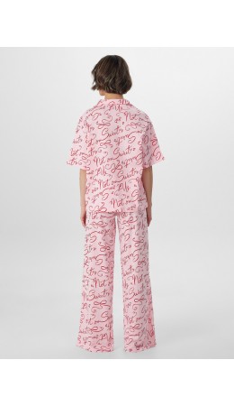 Пижама текст на розовом