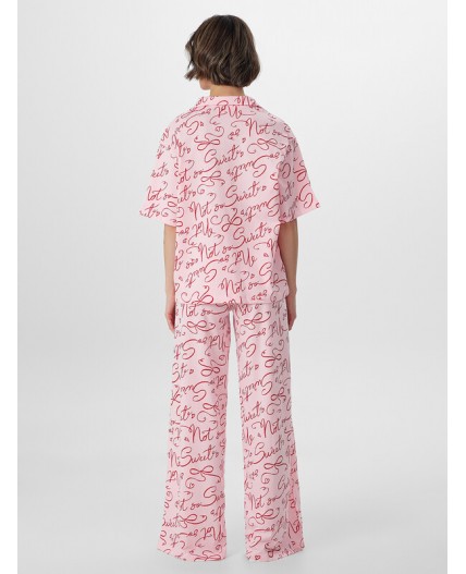 Пижама текст на розовом