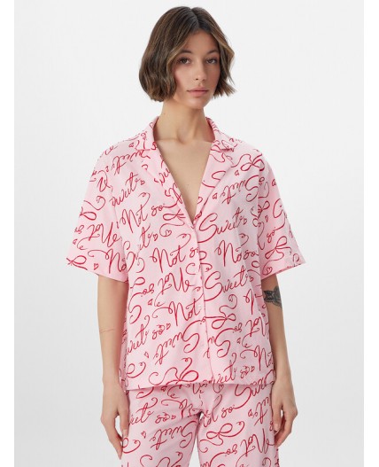 Пижама текст на розовом