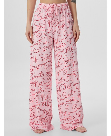 Пижама текст на розовом
