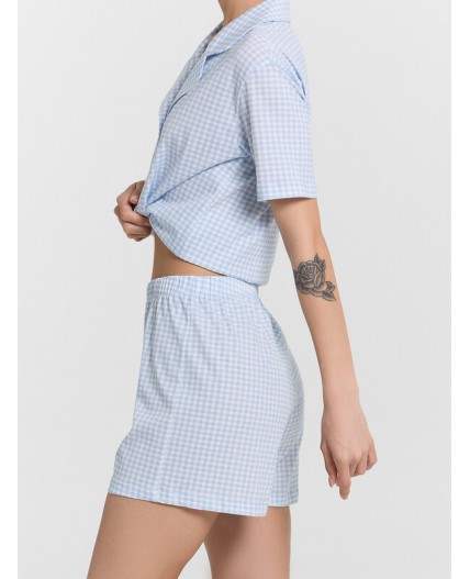 Комплект голубая клетка