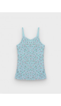 Майка цветочки на голубом