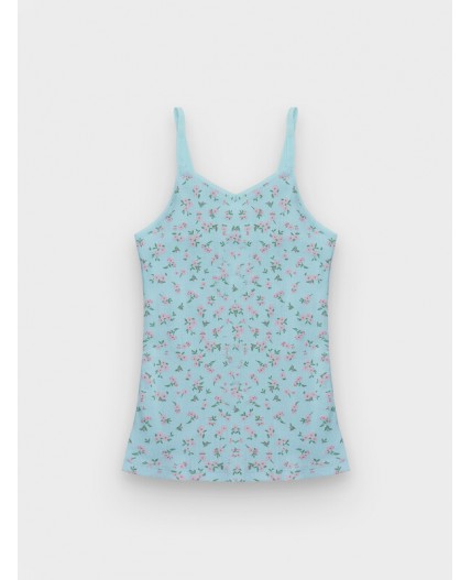 Майка цветочки на голубом