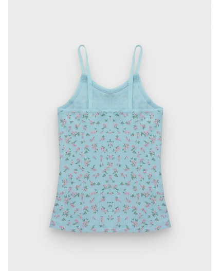 Майка цветочки на голубом