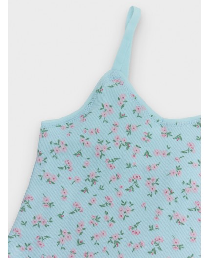 Майка цветочки на голубом