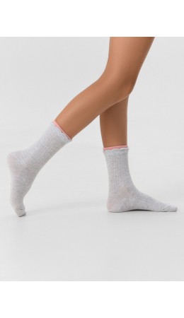 Носки св.сер.меланж /сухая роза