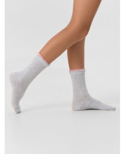Носки св.сер.меланж /сухая роза
