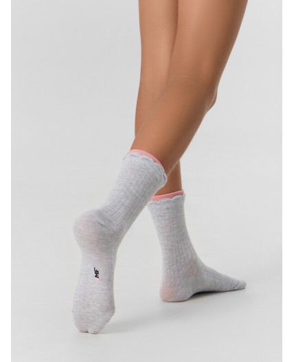 Носки св.сер.меланж /сухая роза
