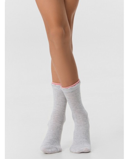 Носки св.сер.меланж /сухая роза