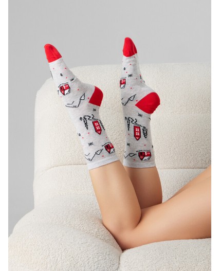 Носки св.серый меланж