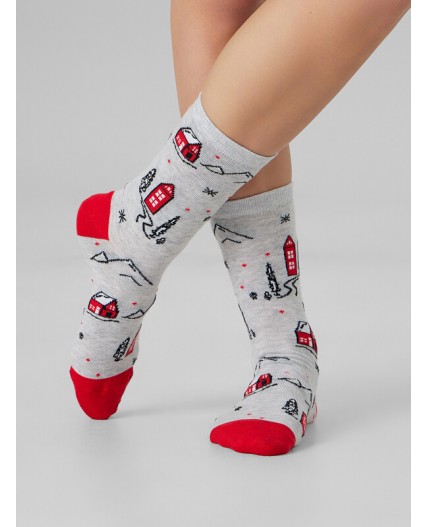 Носки св.серый меланж
