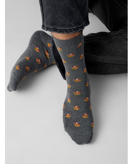 Носки т.серый меланж