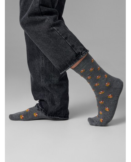 Носки т.серый меланж