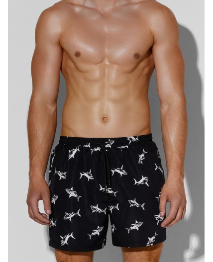 Трусы купальные акулы на черном