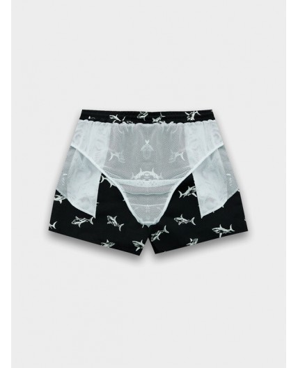 Трусы купальные акулы на черном