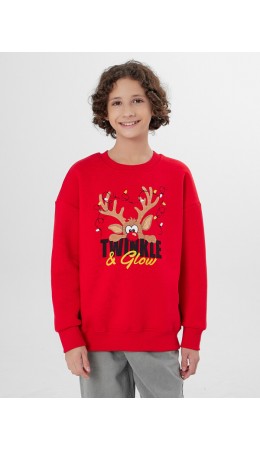 Свитшот красный +печать1