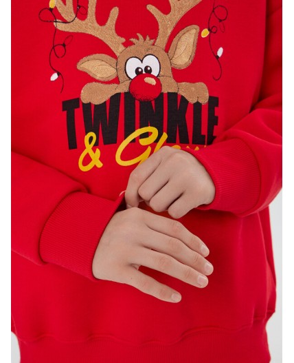 Свитшот красный +печать1