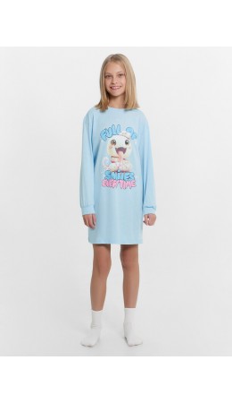 Сорочка насыщенный голубой +печать