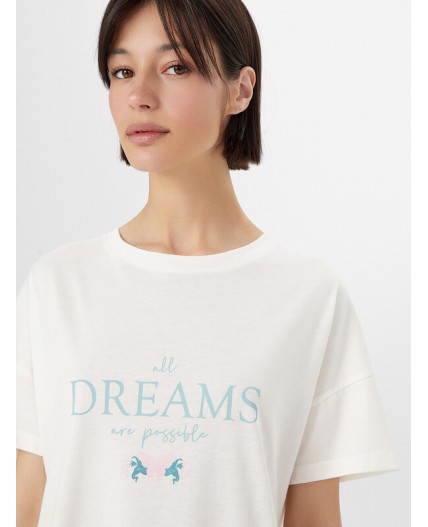 Сорочка св.молочный +печать