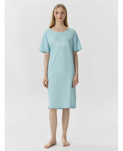 Сорочка голубая дымка +печать