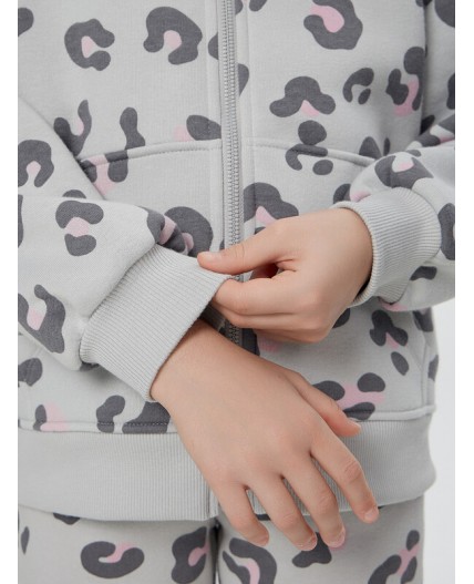 Толстовка леопард на св.сером