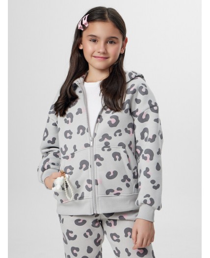Толстовка леопард на св.сером