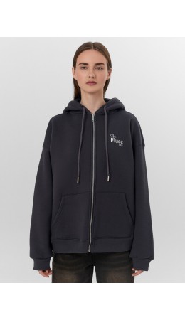 Толстовка металлический серый +печать