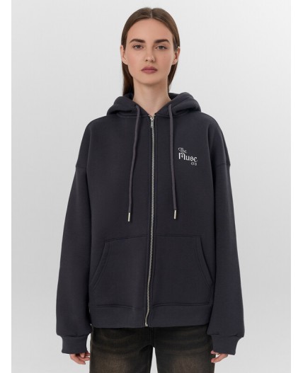 Толстовка металлический серый +печать