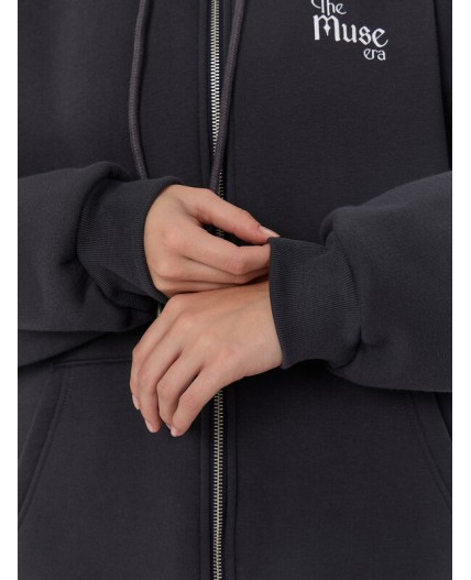 Толстовка металлический серый +печать