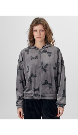 Толстовка бантики на сером