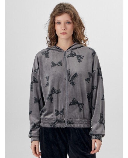 Толстовка бантики на сером