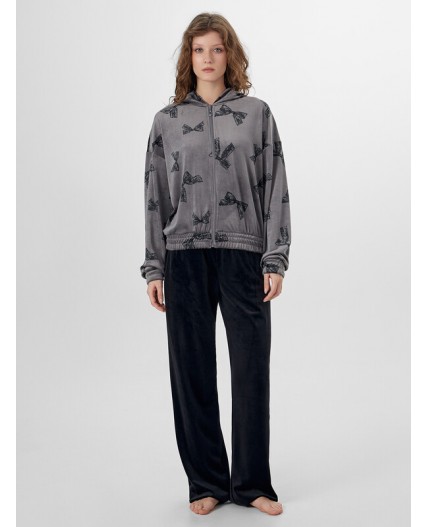 Толстовка бантики на сером