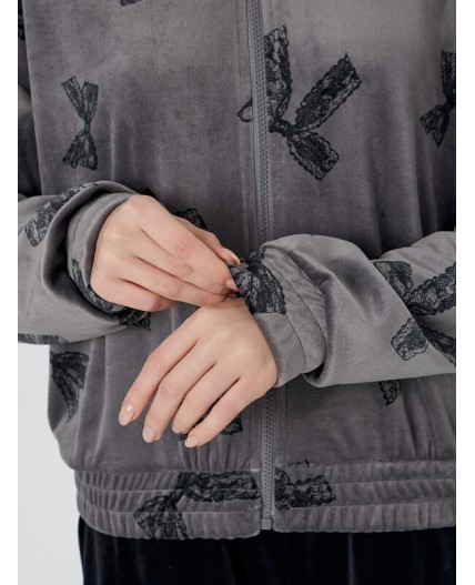 Толстовка бантики на сером