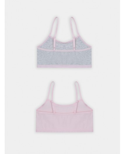 Топ розовый +серый меланж 4306-А