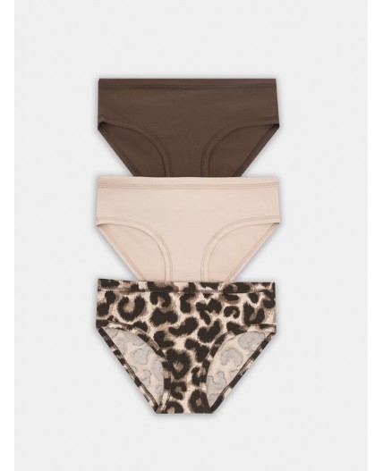 Трусы леопард+лунный свет+т.шоколад