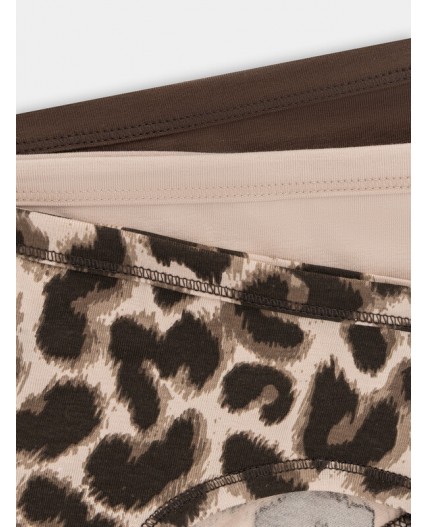 Трусы леопард+лунный свет+т.шоколад