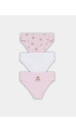 Трусы мишки с цветами на розовом