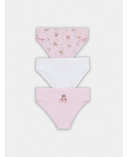 Трусы мишки с цветами на розовом