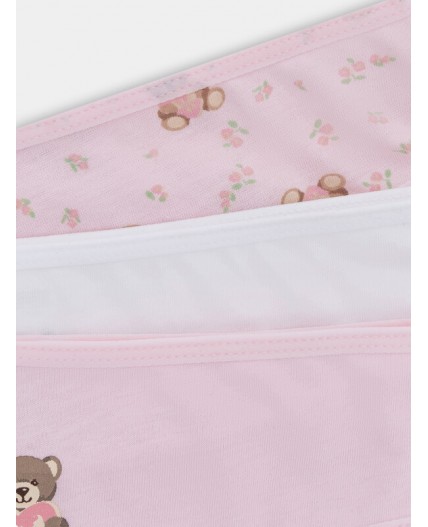 Трусы мишки с цветами на розовом