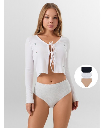 Трусы серый меланж 4306-А +телесный +черный