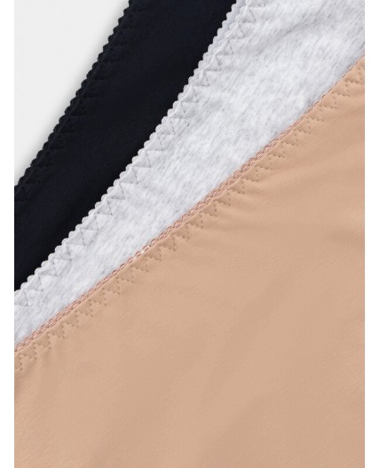 Трусы серый меланж 4306-А +телесный +черный