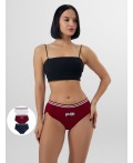Трусы бордо +печать