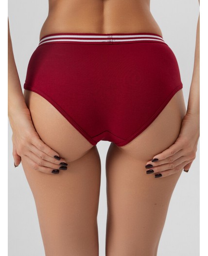 Трусы бордо +печать