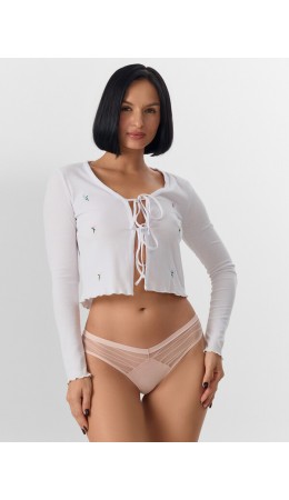 Трусы полоска на бежевом